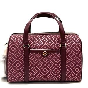 Michael Kors Medium Travel Duffle Satchel Bag Ox Blood Multi